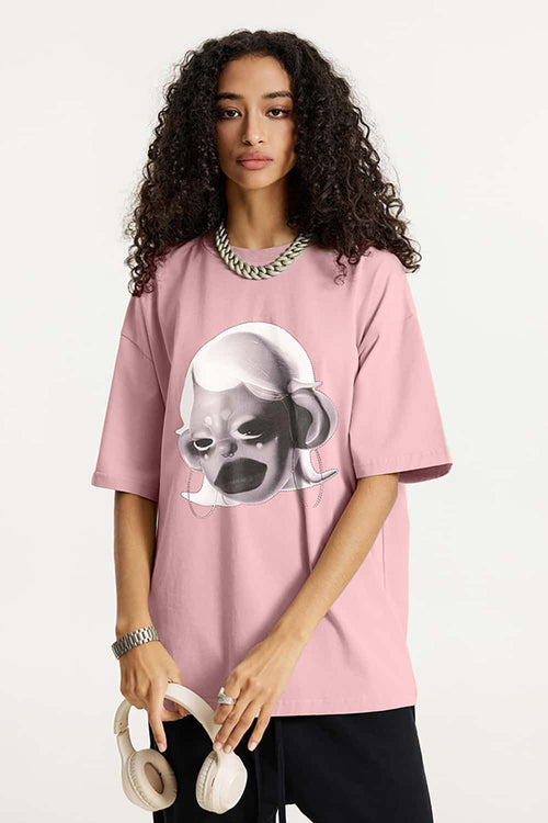 Offbeat Washed Graphic Tee - Pink