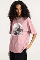 Offbeat Washed Graphic Tee - Pink
