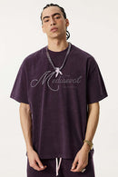 Vintage Pearl-Stud Graphic Tee - Vintage Purple
