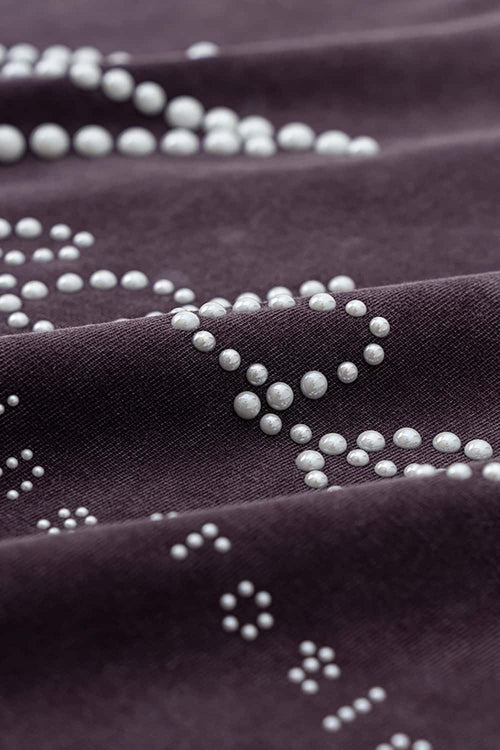 Vintage Pearl-Stud Graphic Tee - Vintage Purple