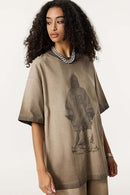 Heavyweight Embroidered Graphic Tee - Washed Coffee