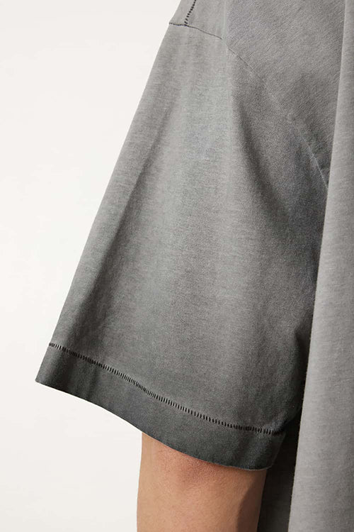 Heavyweight Embroidered Graphic Tee - Washed Gray