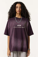 Heavyweight Embellished Graphic Tee - Vintage Purple