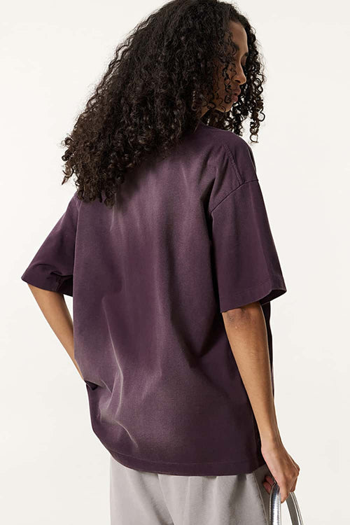 Heavyweight Embellished Graphic Tee - Vintage Purple