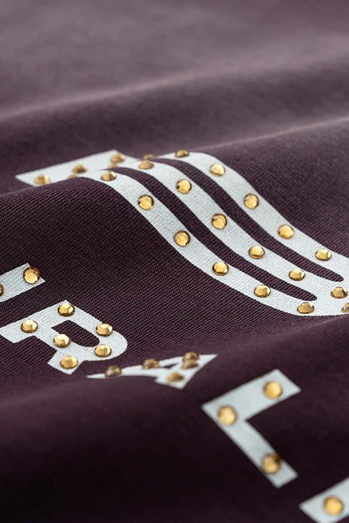 Heavyweight Embellished Graphic Tee - Vintage Purple