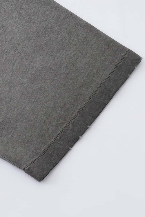 Heavyweight Towel Embroidered Distressed Graphic Tee - Washed Gray