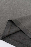 Heavyweight Towel Embroidered Distressed Graphic Tee - Washed Gray