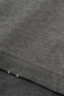 Heavyweight Towel Embroidered Distressed Graphic Tee - Washed Gray