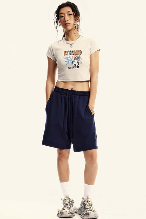 Fitted Racing Crop Tee - Slate Rice