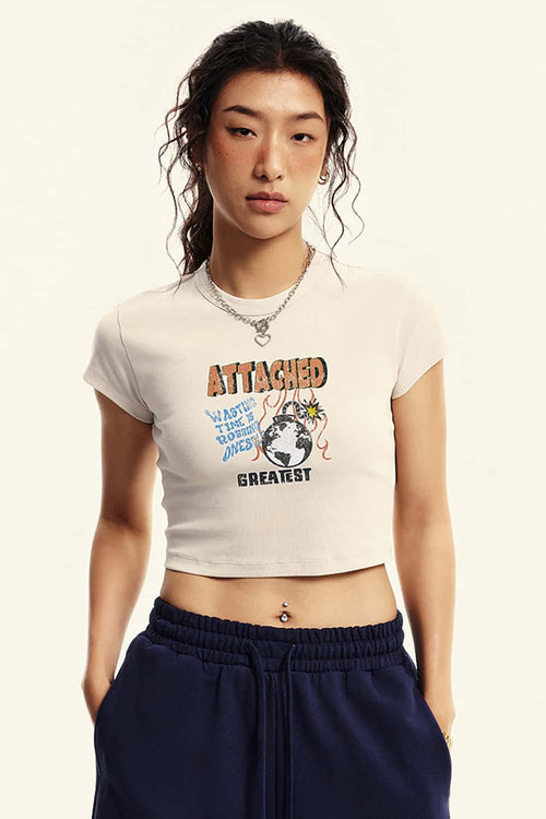 Fitted Racing Crop Tee - Slate Rice