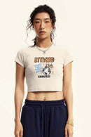 Fitted Racing Crop Tee - Slate Rice