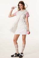 Women's Ruched Colorblock Raglan Tee - White And Pink