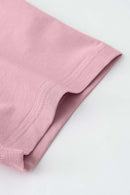 Women's Ruched Colorblock Raglan Tee - White And Pink