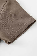 Slim-Fit Side-Slit Midi Dress - Coffee