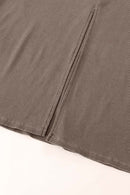 Slim-Fit Side-Slit Midi Dress - Coffee
