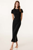 Slim-Fit Side-Slit Midi Dress - Fried Snowflakes