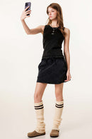 Embroidered Slim Fit Sleeveless Tank - Fried Snowflakes