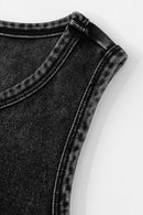 Embroidered Slim Fit Sleeveless Tank - Fried Snowflakes