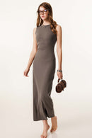 Stretch-Knit Slim-Fit Dress - Coffee