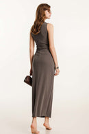 Stretch-Knit Slim-Fit Dress - Coffee