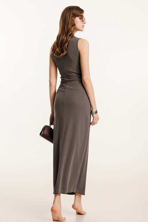 Stretch-Knit Slim-Fit Dress - Coffee