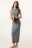 Stretch-Knit Slim-Fit Dress - Medium Gray