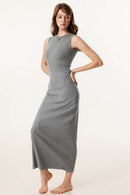 Stretch-Knit Slim-Fit Dress - Medium Gray