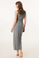 Stretch-Knit Slim-Fit Dress - Medium Gray