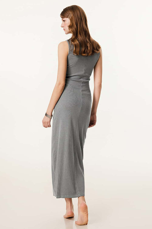 Stretch-Knit Slim-Fit Dress - Medium Gray