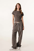 Form-Fitting Breathable Short Sleeve Tee - Coffee