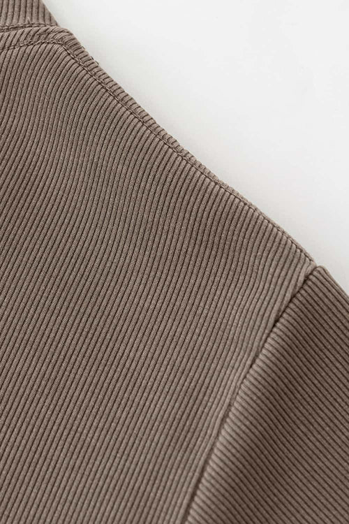 Form-Fitting Breathable Short Sleeve Tee - Coffee