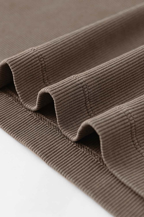 Form-Fitting Breathable Short Sleeve Tee - Coffee