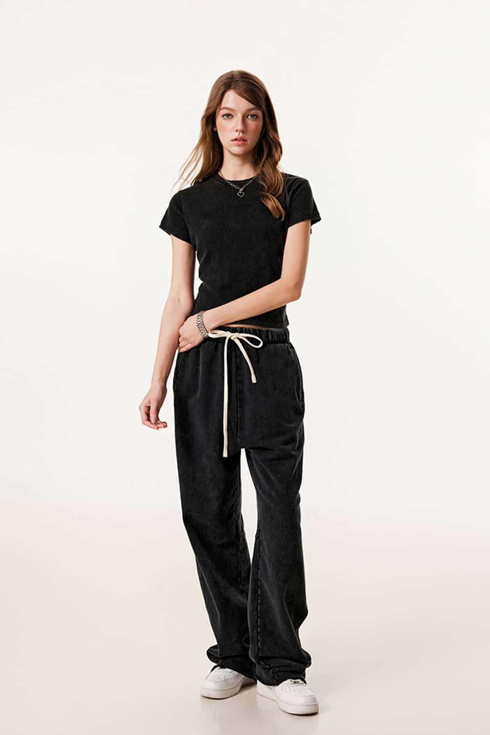 Classic Crew Neck Straight-Shoulder T-Shirt