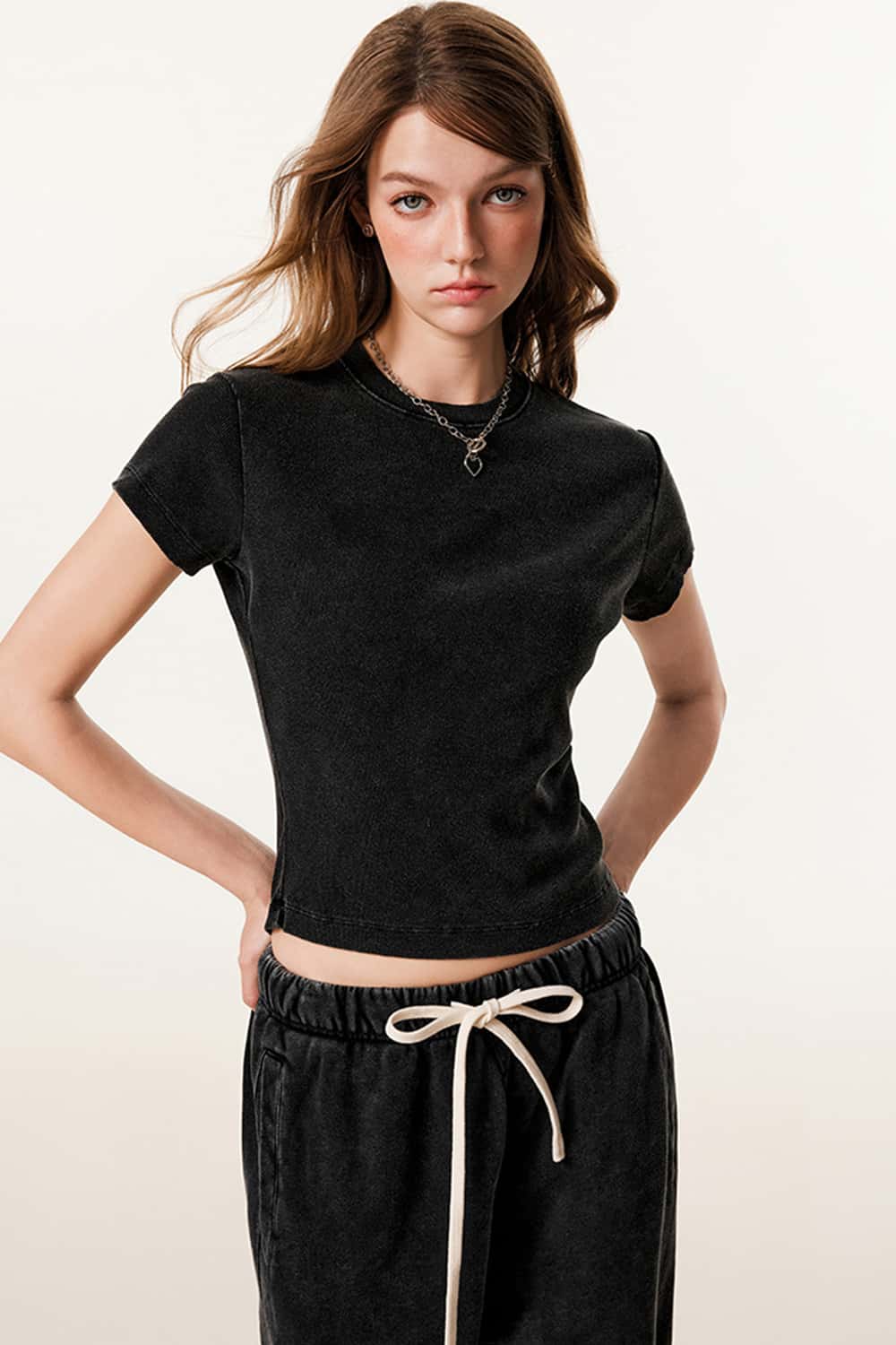 Classic Crew Neck Straight-Shoulder T-Shirt