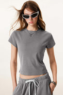 Form-Fitting Breathable Short Sleeve Tee - Medium Gray