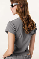 Form-Fitting Breathable Short Sleeve Tee - Medium Gray