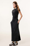 Vintage Washed Cinched Waist Tee - Fried Snowflakes