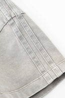 Vintage Washed Cinched Waist Tee - Medium Gray