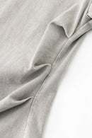 Vintage Washed Cinched Waist Tee - Medium Gray