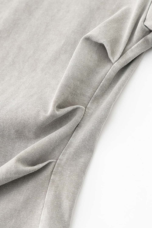 Vintage Washed Cinched Waist Tee - Medium Gray