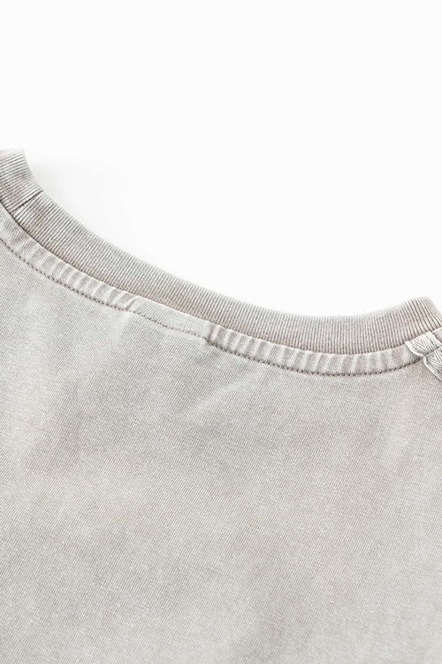 Vintage Washed Cinched Waist Tee - Medium Gray