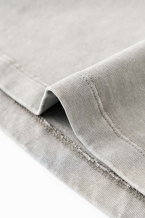 Vintage Washed Cinched Waist Tee - Medium Gray