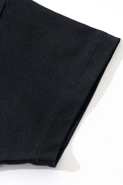 Cropped Heritage Cotton Tee - Black