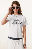 Cropped Heritage Cotton Tee - White