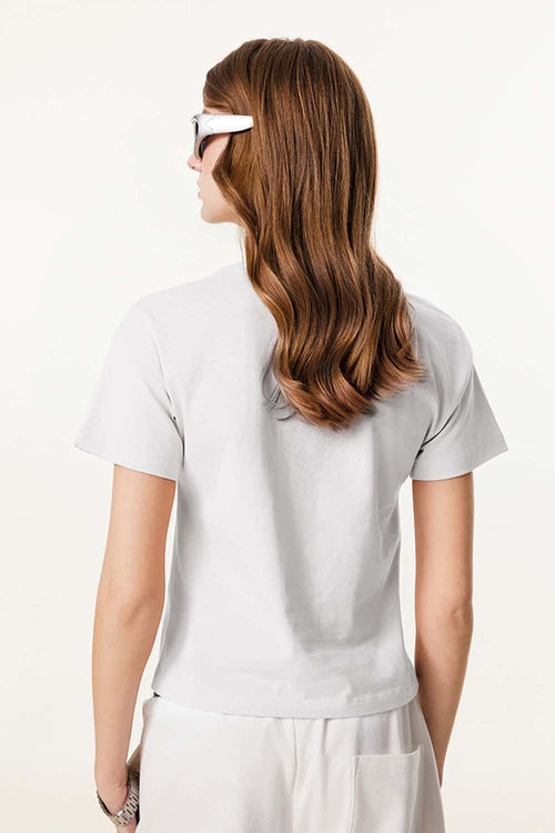 Cropped Heritage Cotton Tee - White
