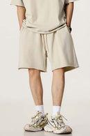 Heavyweight Rolled-Hem Casual Shorts - Gray Apricot