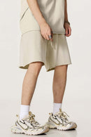 Heavyweight Rolled-Hem Casual Shorts - Gray Apricot