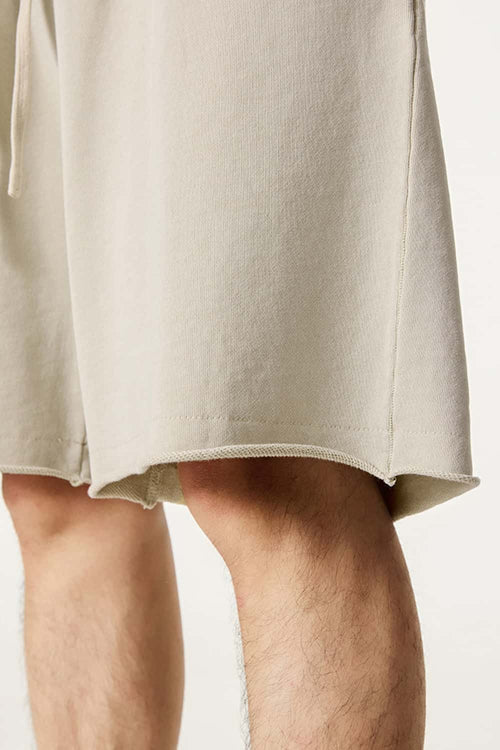 Heavyweight Rolled-Hem Casual Shorts - Gray Apricot