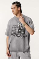 Breathable Vintage Graphic Tee - Vintage Medium Gray