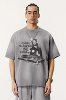 Breathable Vintage Graphic Tee - Vintage Medium Gray